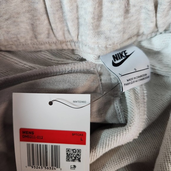 Nike Men's Sportswear Air French Terry Shorts Heather Grey - Picture 7 of 7